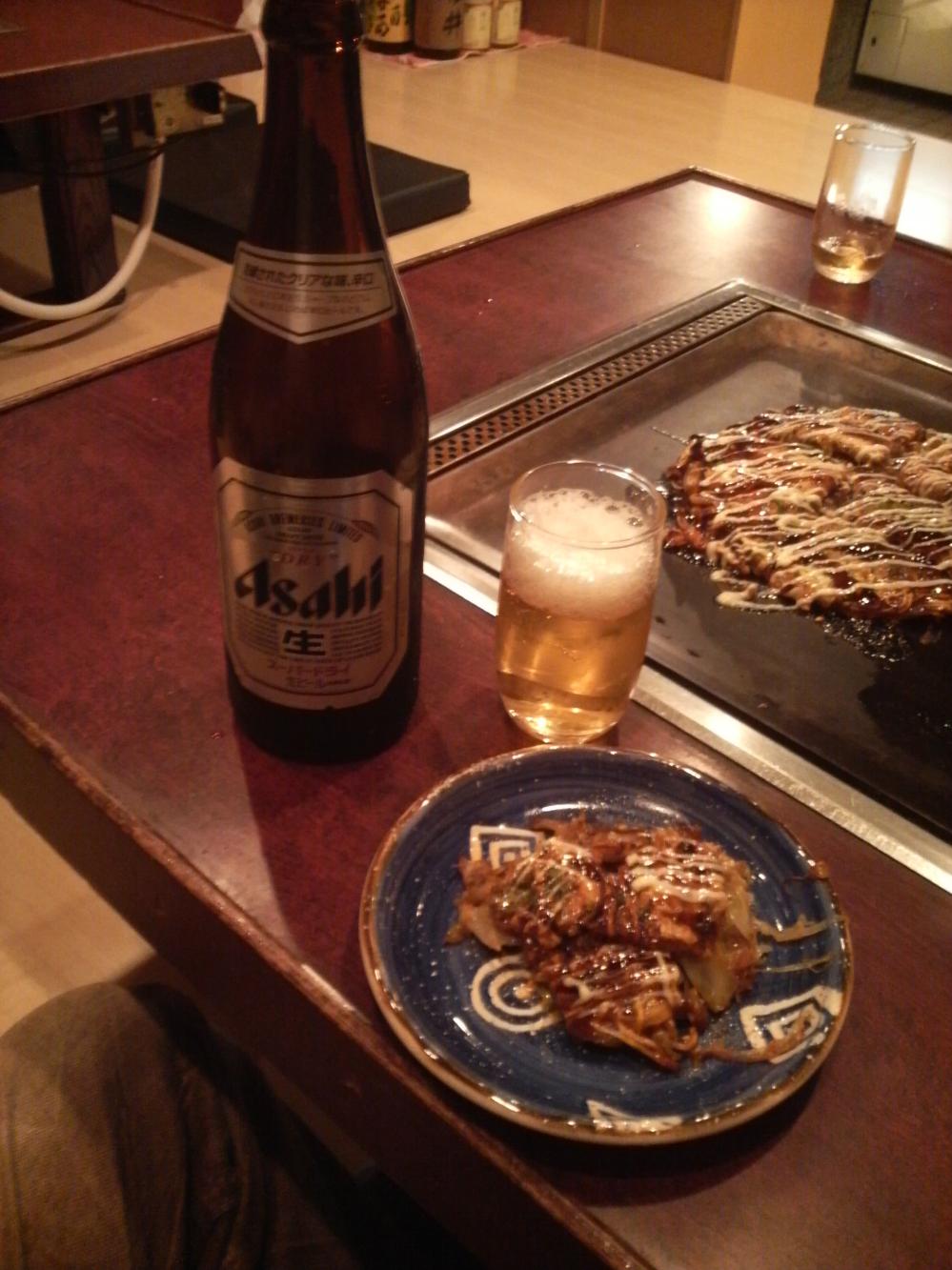 広島焼きとビール